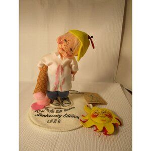 Annalee Doll Society Logo Kid 1993 Boy w/Dripping Ice Cream Cone, Pins & Tags